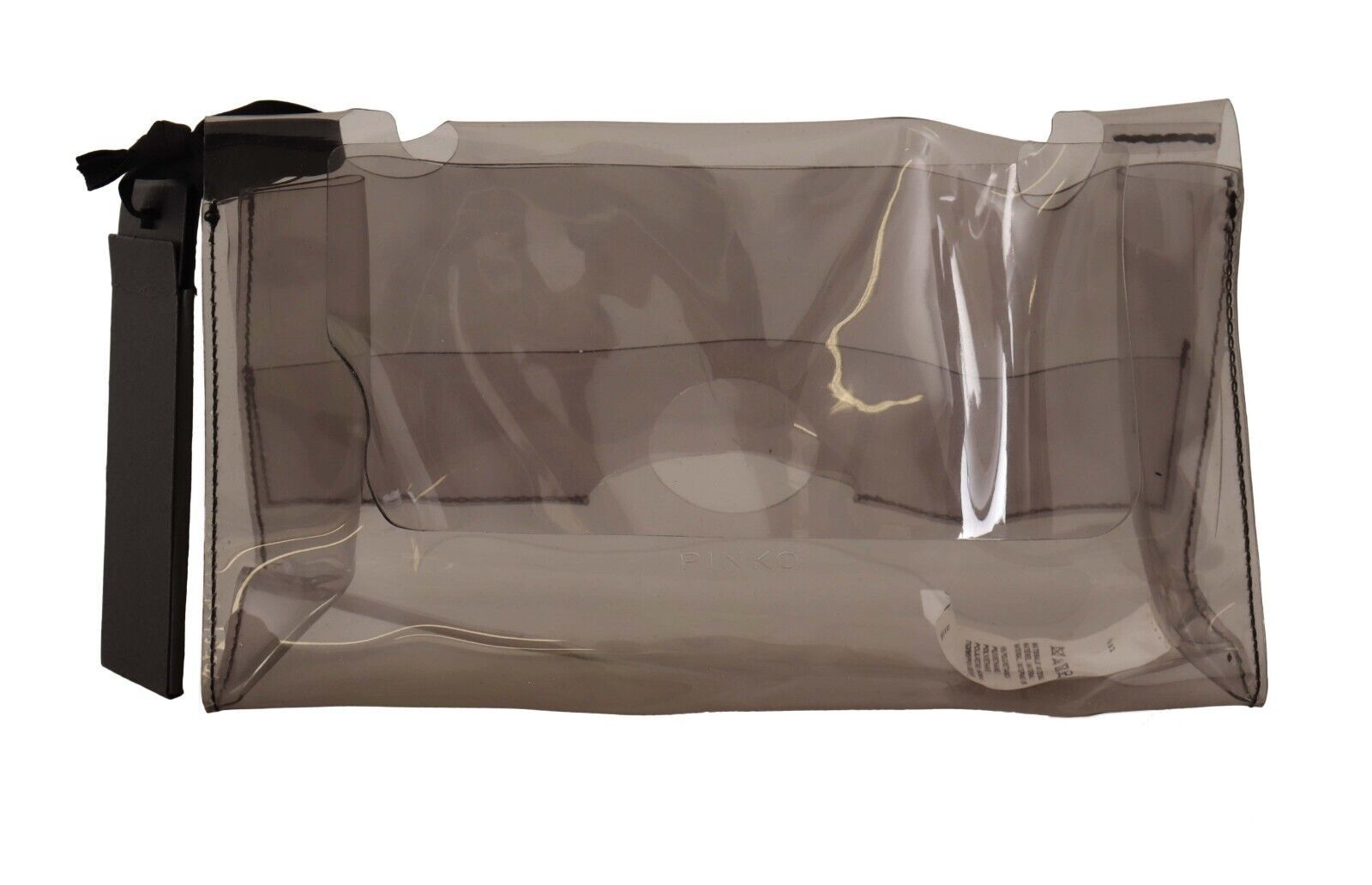 Black Clear Plastic Transparent Pouch Purse Clutch Bag