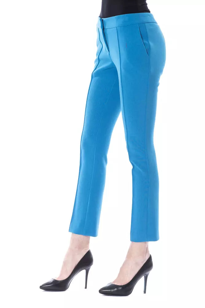 Light Blue Polyester Jeans & Pant