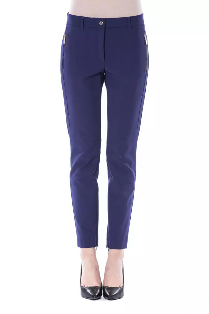 Blue Polyester Jeans & Pant