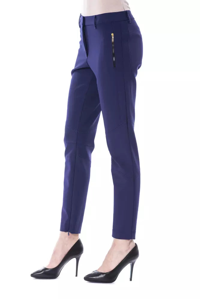 Blue Polyester Jeans & Pant