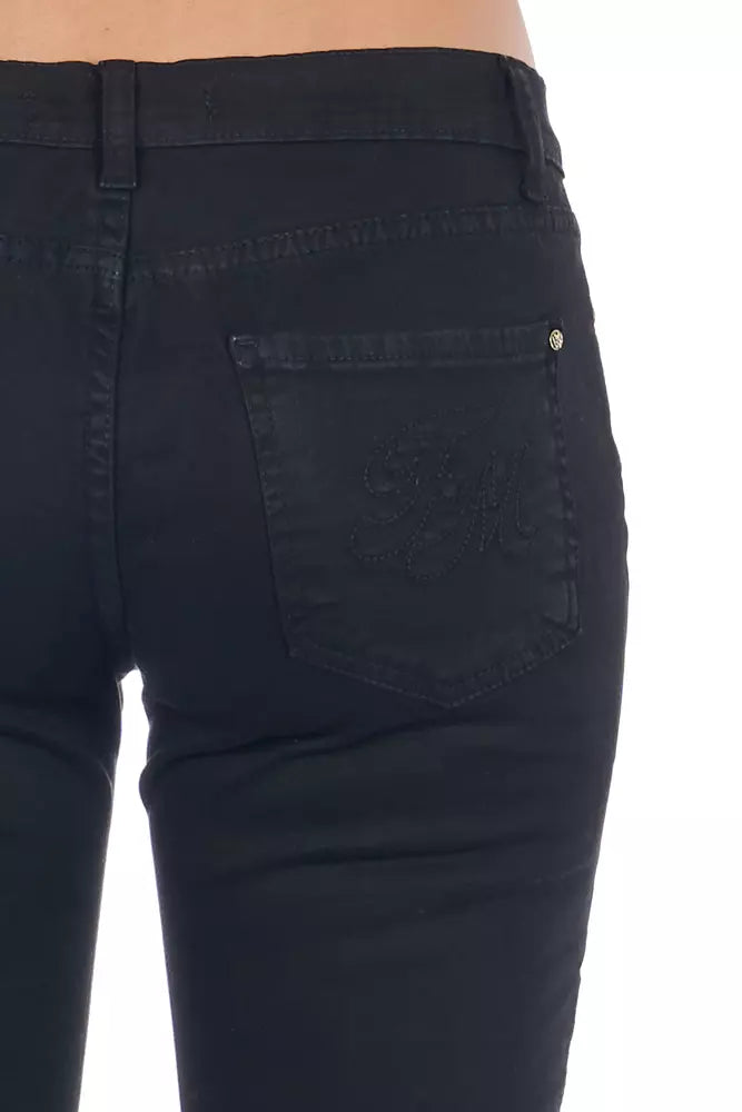 Frankie Morello Black Cotton Jeans & Pant