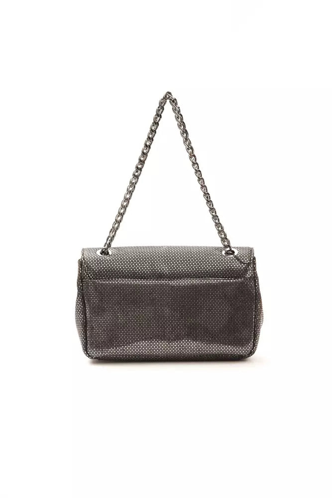 Pompei Donatella Elegant Gray Leather Crossbody Bag